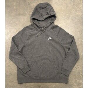 Nike Sportswear Club Hoodie Sweatshirt Womens 1X Gray Fleece Kangaroo Pocket